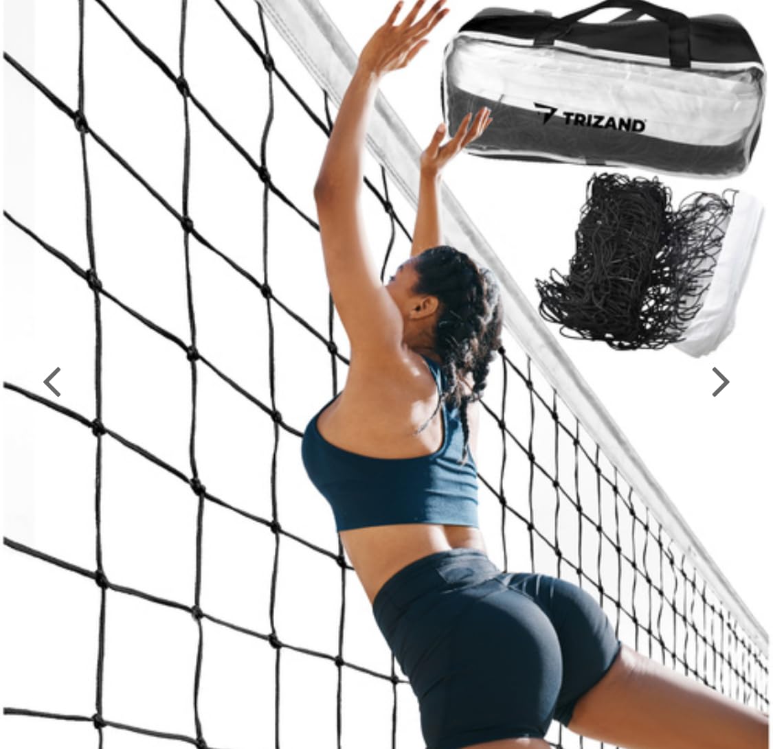 Red volei Playa Multideporte, 9,5 x 1 m, para Voleybol, Bádminton y Tenis, con Cuerda Reforzada, Resistente al Clima, Incluye Bolsa - reemplazo voley