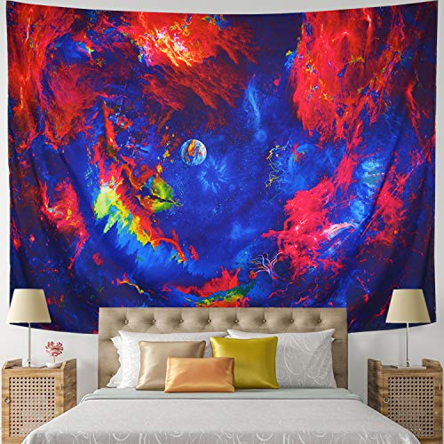 Leofanger Psychedelic Tapestry Planet Tapestry Tree Tapestry Colorful Nebula Tapestry Bohemian Trippy Tapestry