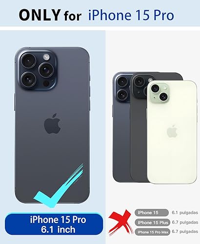 Miniatura 2 de Funda magnética para iPhone 15 Pro impermeable con protector de pantalla integrado, compatible con MagSafe a prueba de golpes, a prueba de polvo,