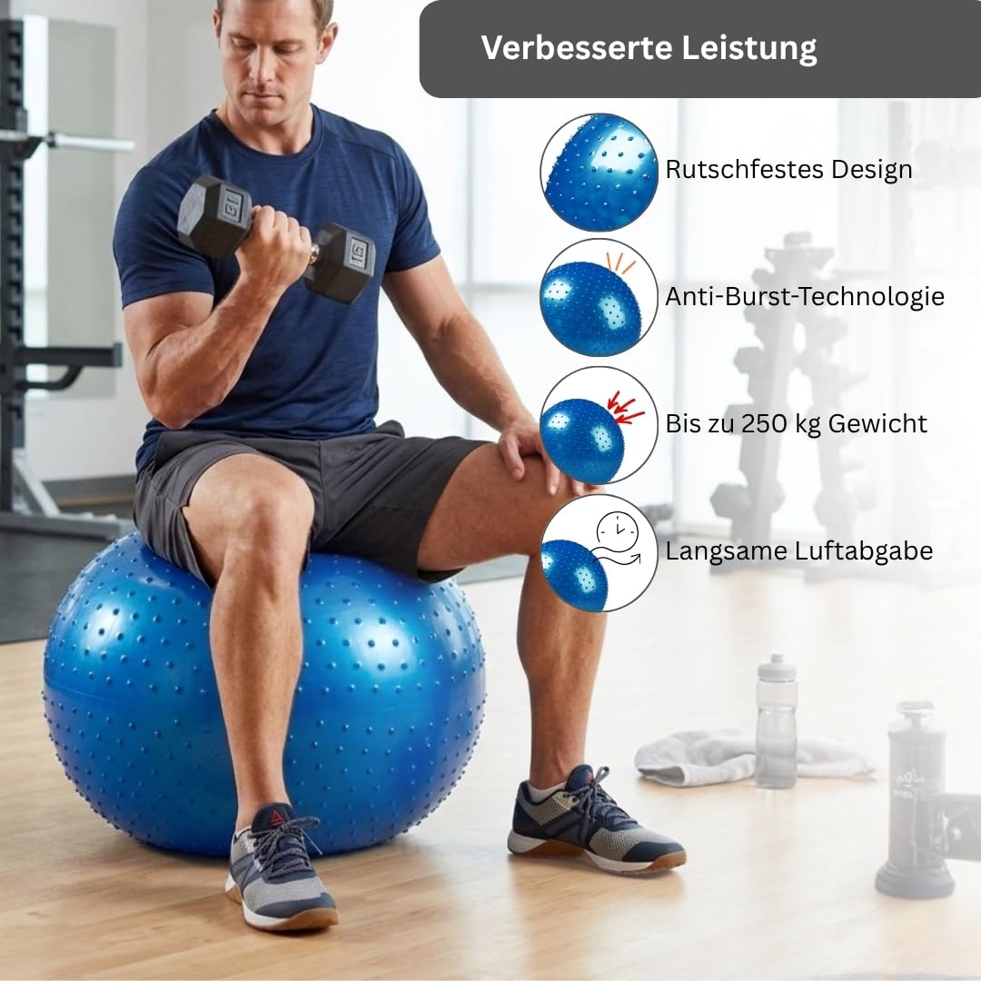 Endless Piłka do jogi zapobiegająca pękaniu, gruba piłka gimnastyczna PCW do fitnessu, pilatesu, stabilności i treningu domowego, krzesło balansowe dla mężczyzn i kobiet