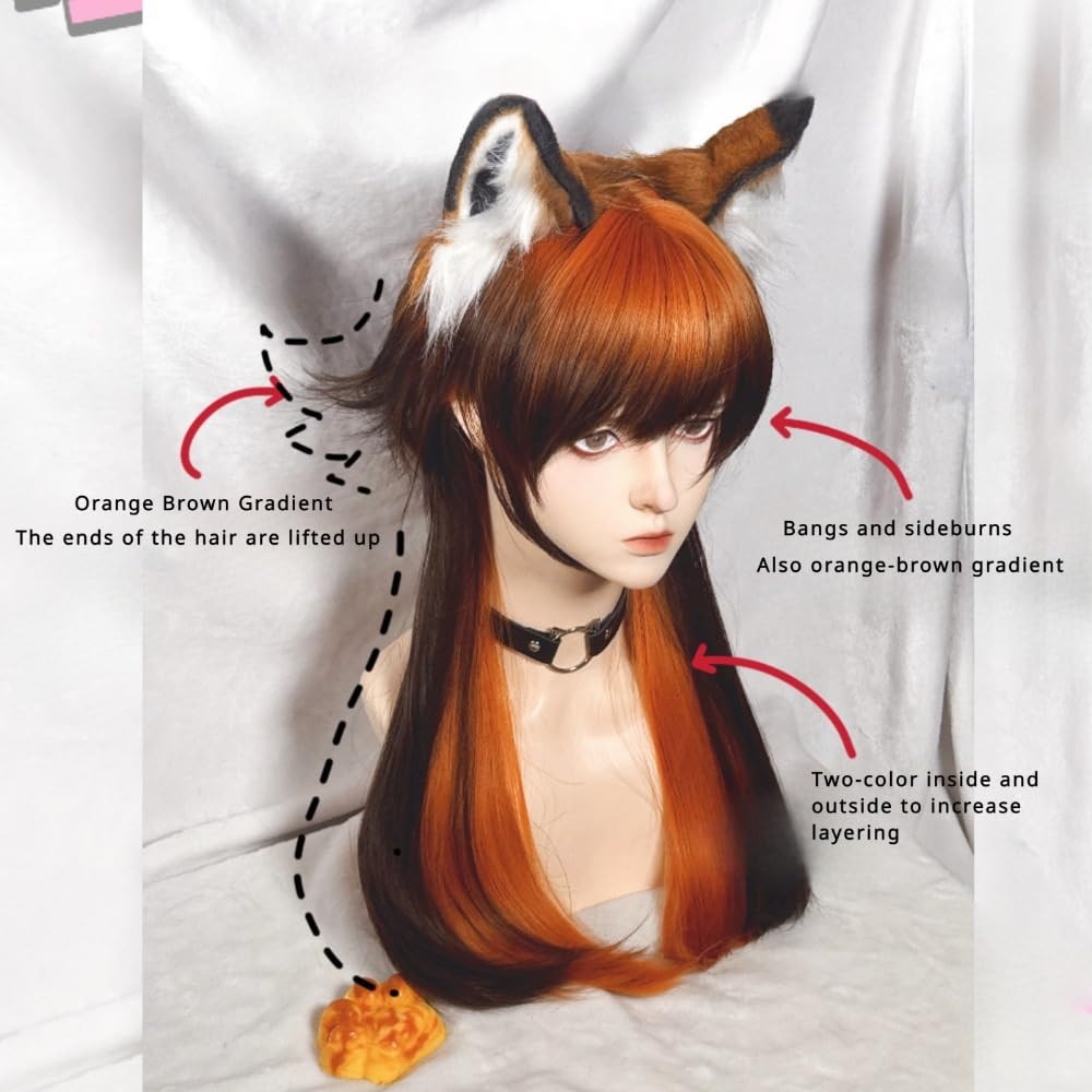 Amazon.co.jp: SCORRO ロングストレートウィッグ 赤と黒のレイヤード