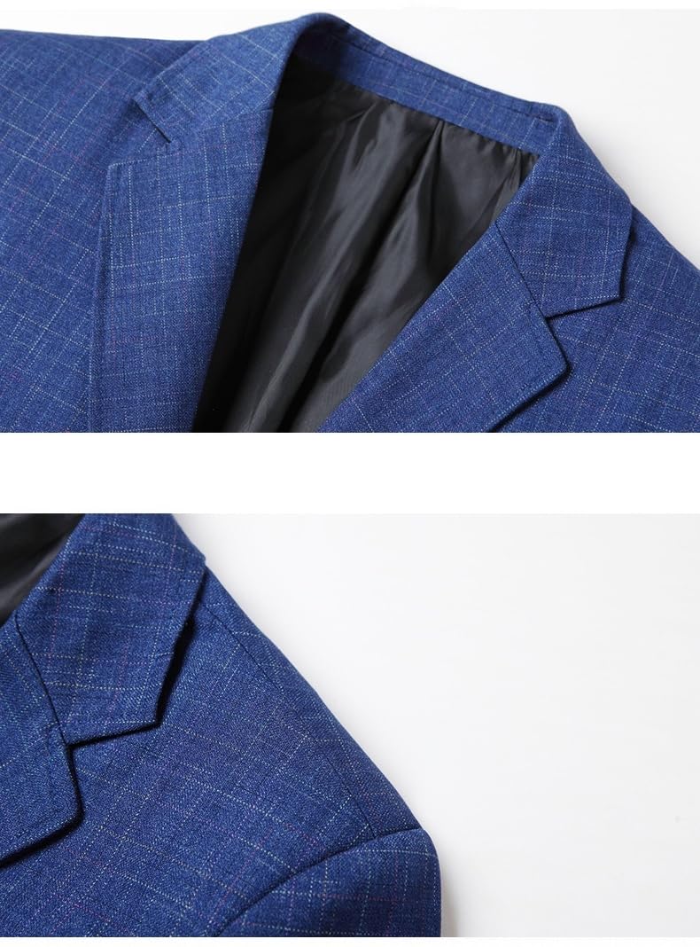 Chaqueta Tipo Blazer A Cuadros para Hombre Corte Ajustado Estilo Casual De Negocios Chaqueta De Traje Formal De Dos Botones A Cuadros Blazer Elegante E Informal Abrigo Deportivo Ligero para La Ofici