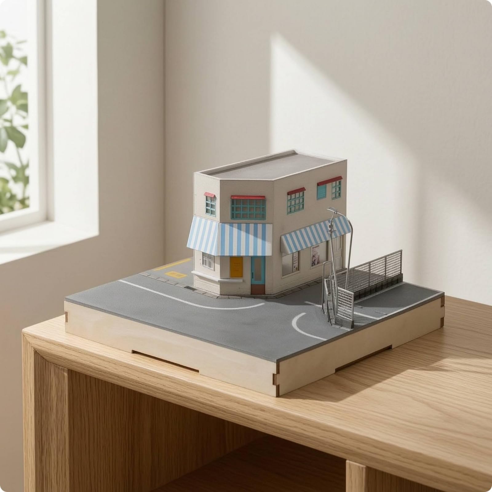 Scena in Miniatura 1:64 Modellino di Edificio da Tavolo Diorama Urbano per Esposizione
