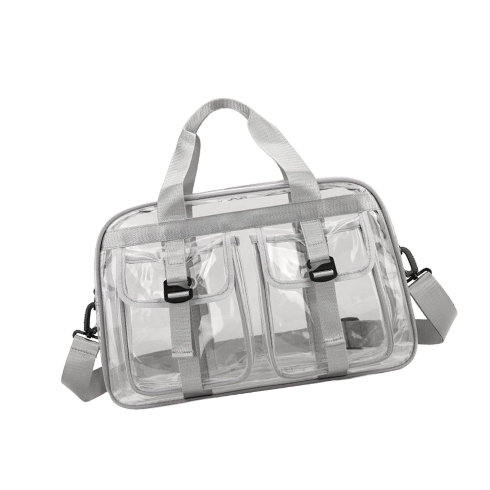 nivaa pvc clear tote bag pouch sports duffle bag for music festival outdoor sports gray