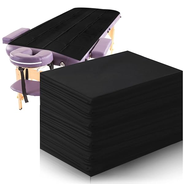 Tatuo 50 Pieces 31 x 70 Inches Disposable Bed Sheets Waterproof Bed Cover Massage Table Sheet Non-woven Fabric for Spa,