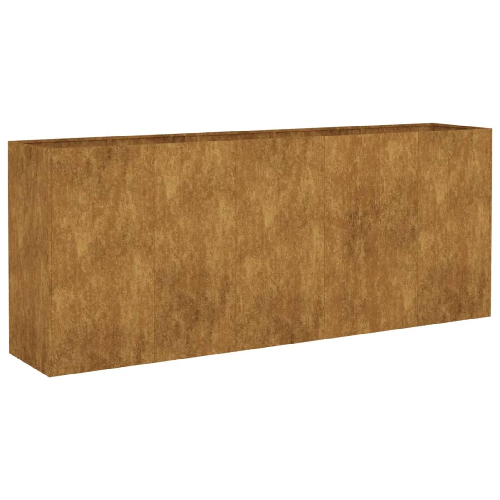 Gecheer Fioriera da giardino, vaso rialzato in acciaio corten 200x40x80 cm, per balcone patio giardino, arredo esterno