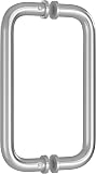 Ranbo Shower Glass Door Handle, 203mm (8 Inch) Hole Centres, Brushed Nickel, 304 Stainless Steel, 1.0mm Thick Tube, Fits 6–12mm (1/4"–1/2") Glass, for Bathroom Door Installation or Replacement. - 1