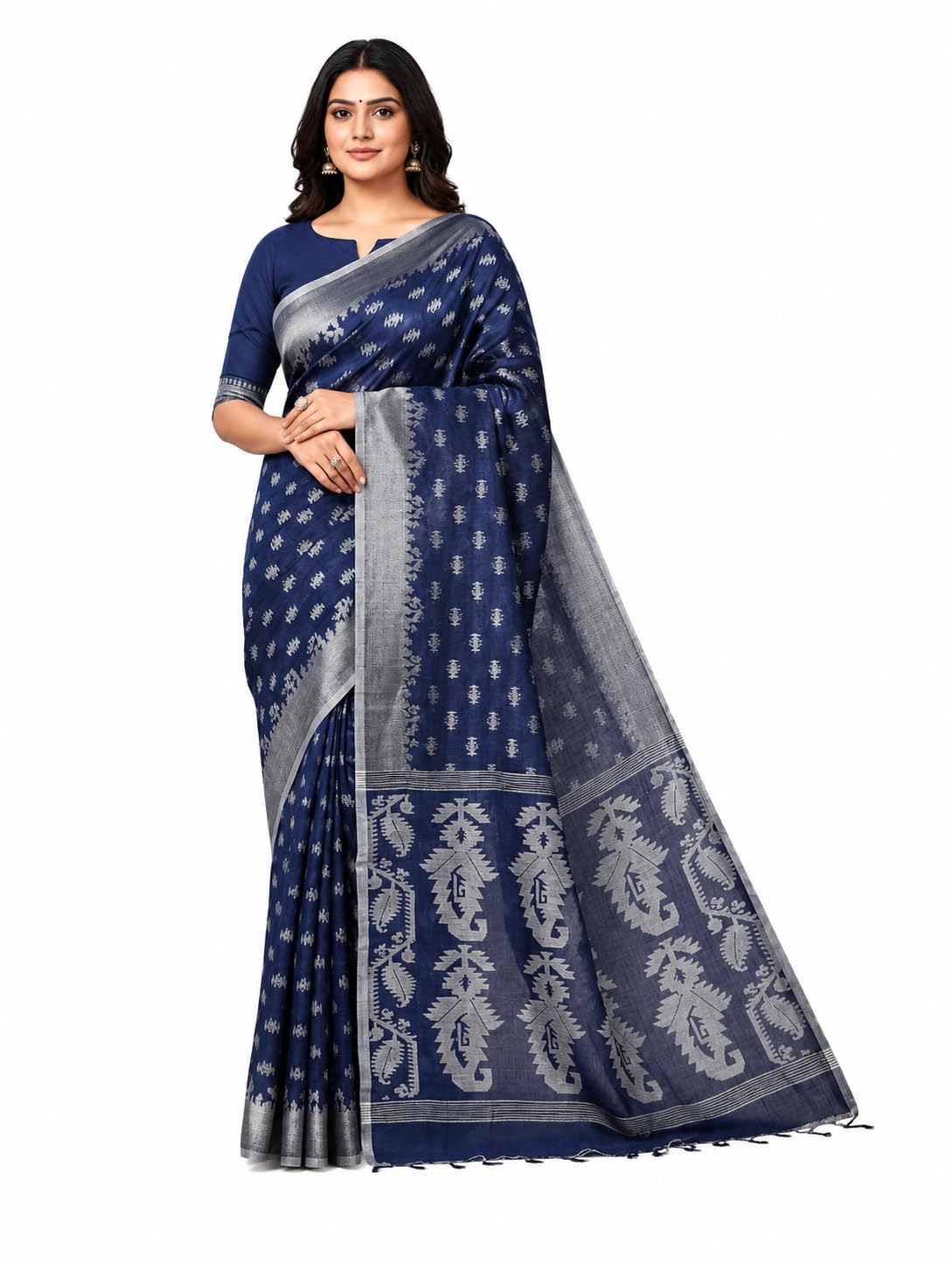 Khadi Cotton Jamdani Handloom saree-picture-27