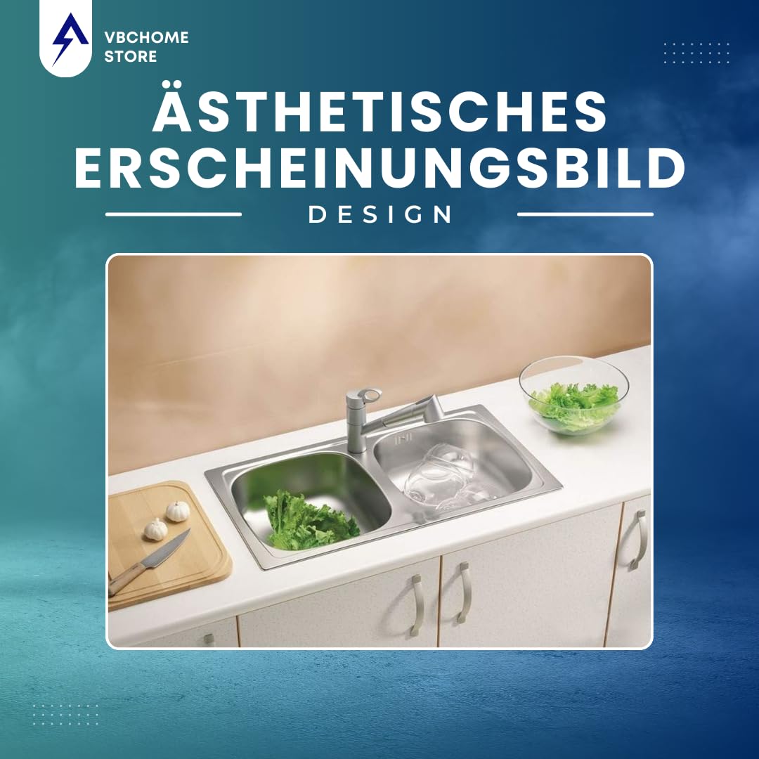 vbchome: Doble Platillos fregadero con grifo agujero 780 x 435 mm camping Cocina Fregadero – Satén estructura alveus Basic 160 fregadero Acero Inoxidable Camping Cocina Fregadero desagüe fi71