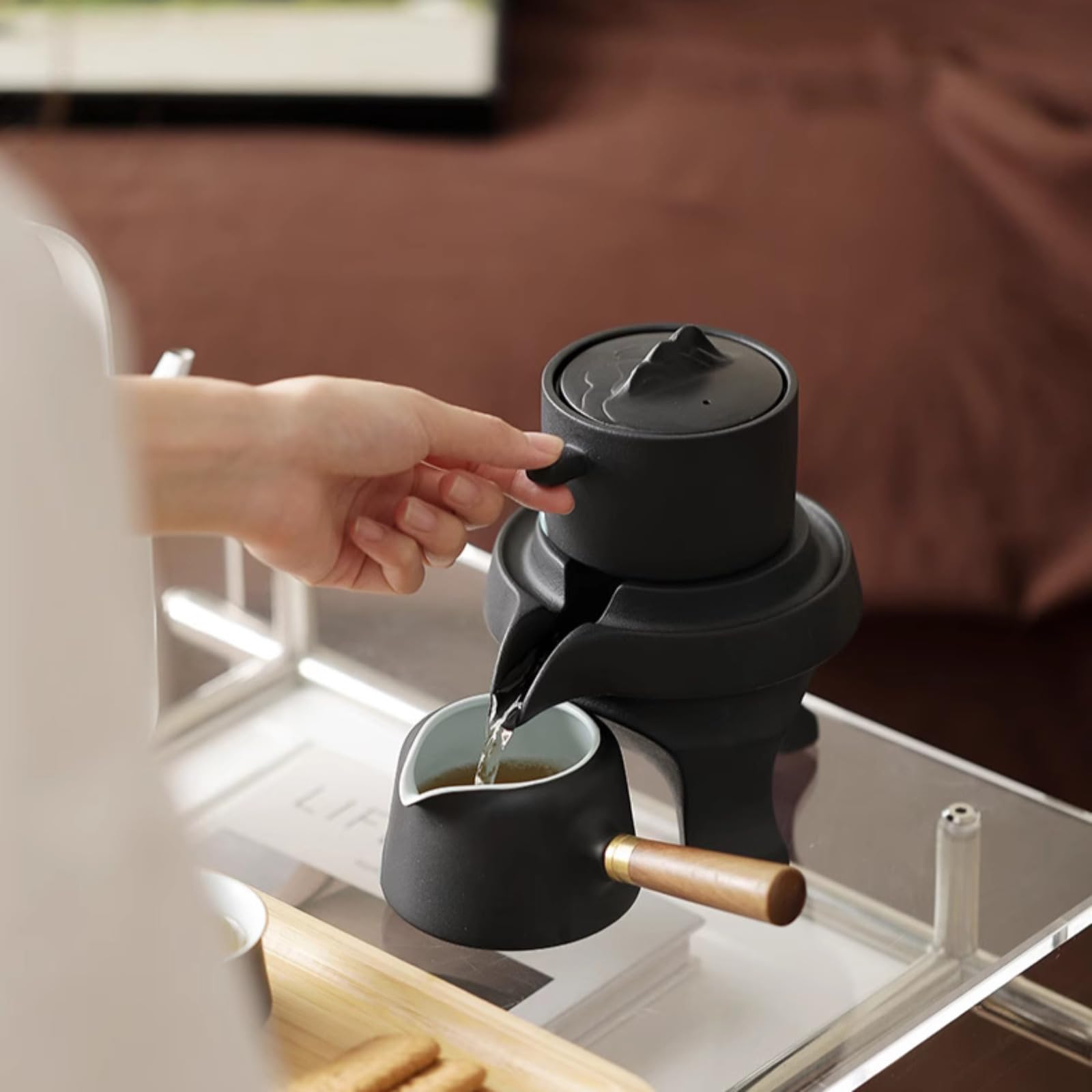 Infuseur à thé semi-automatique Kungfu Théière en céramique 210 ml