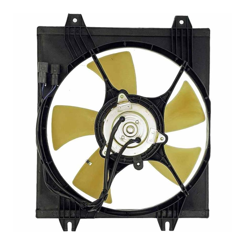 KarParts360 for Mitsubishi Galant 1994 95 96 97 1998 A/C Condenser Fan | Plastic Material | 2 Male Connector | Brushed Mount Type | Replacement for B938914, MB813735