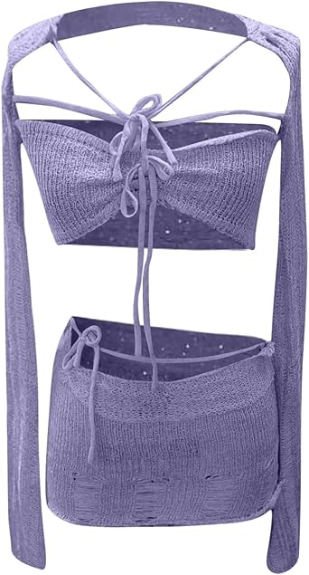 Robe 2 Pièces Élégante Femme : Bustier Pailleté & Jupe Mini | Style Y2K, Coupe Sexy, Idéal Plage Ou Soirée - 12