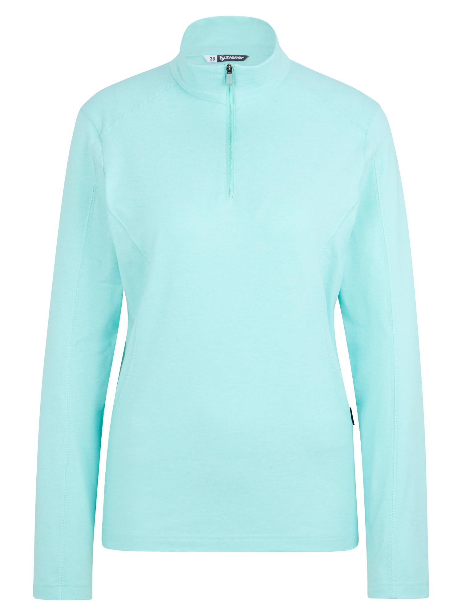 Ziener Damen JENITA-Z Skipullover, Midlayer, Funktions-Shirt | warm, elastisch, Recycled, Radiant Lagoon, 42