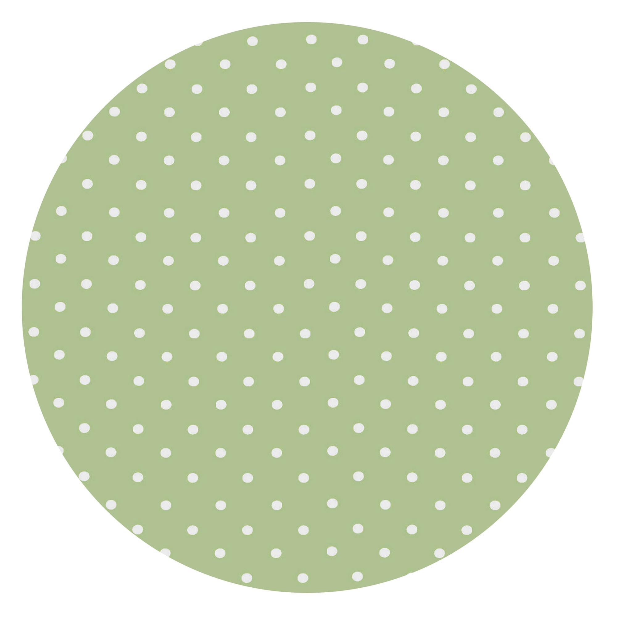 QPC Direct Sage Green Polka Dot PVC Oilcloth Table Cover Vinyl Tablecloth 135cm (53") Diameter Round