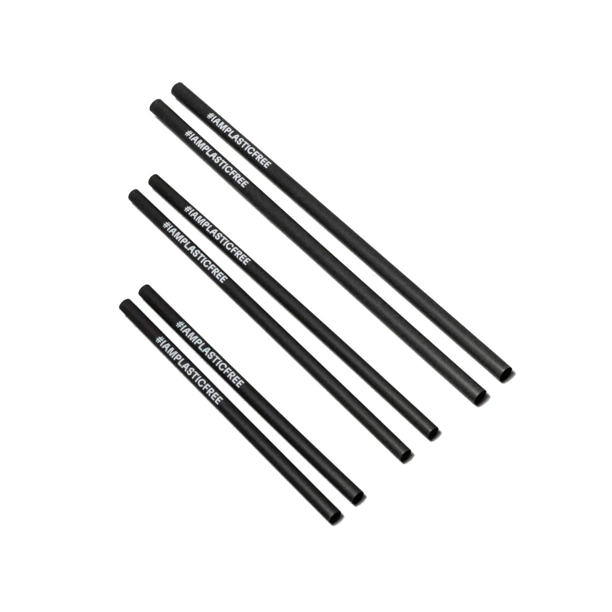 300 Stück Nachhaltige Trinkhalme 2.0 schwarz – Strohhalme, hitzeresistent, wiederverwendbar, biologisch abbaubar (M (7x210mm))