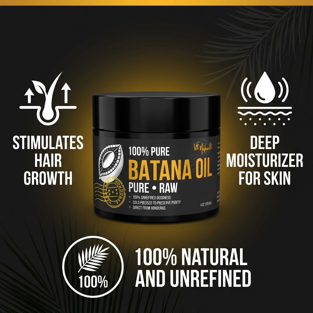 Vie Naturelle Batana Oil for Hair Growth from Honduras – Raw Unrefined – Natural Moisturizer for Skin & Hair – Traditionally Cold-Pressed from Honduran Palm Nut - 04 oz - Image 3