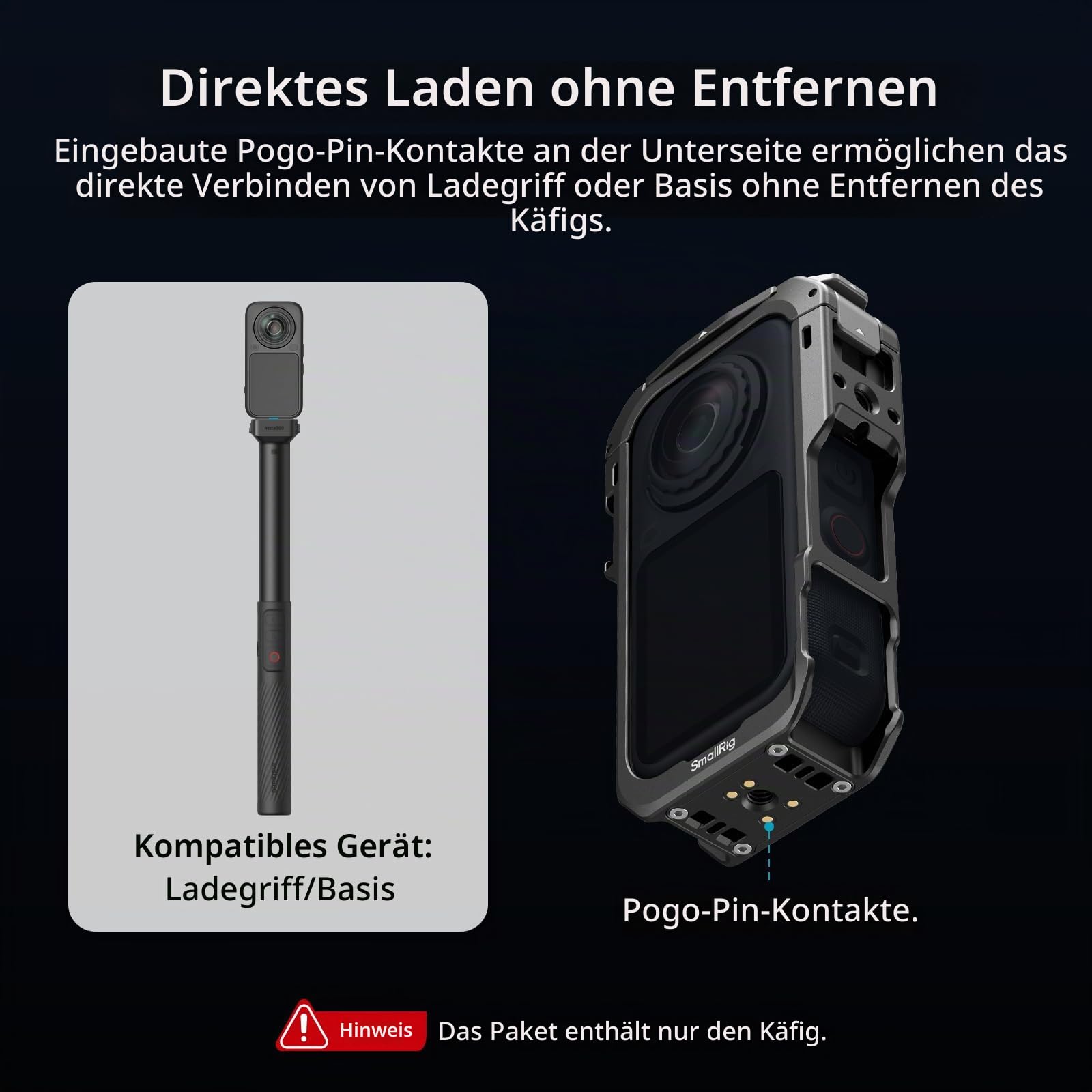 SMALLRIG Cage für Insta360 X6-Zubehör, Schutzgehäuse aus Aluminiumlegierung