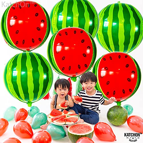 Katchon, Watermelon Balloons For Summer Party - Big 22 Inch, Pack Of 6 | One In A Melon Party Decorations | Watermelon Party Supplies For Summer Party Decorations | Watermelon Decorations For Birthday #TOP2