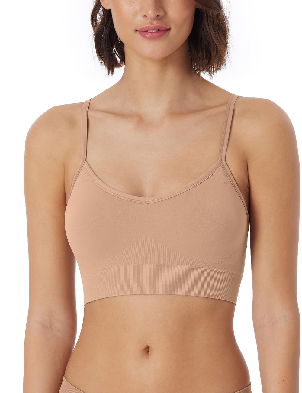 Schiesser Women's Bustier with Removable Pads, Seamless, Casual, Seamless Sports Bra, Maple_181102, M