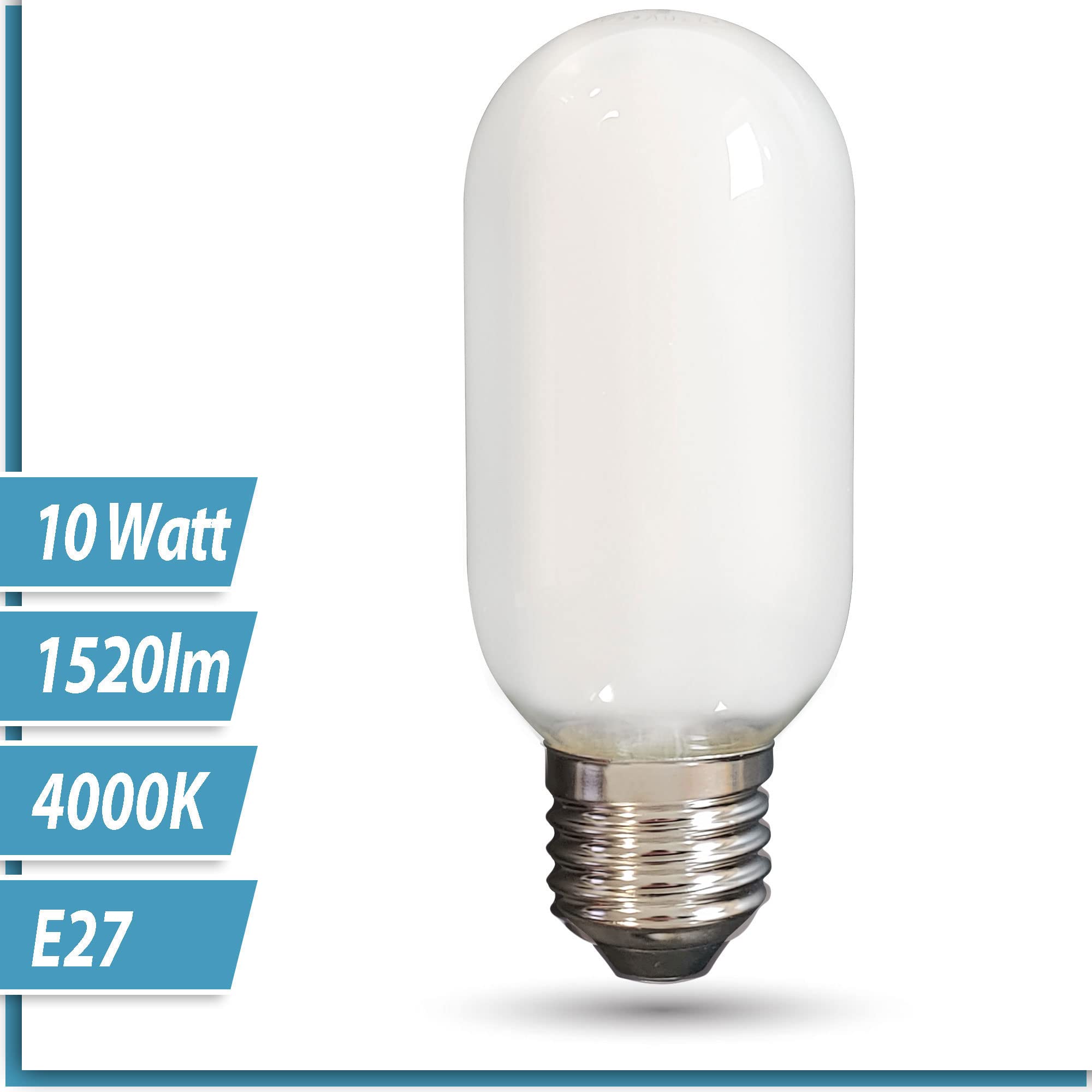 Maxkomfort LED Leuchtmittel E27 10W T45 Matt Filament - 10er Sets (10 Watt Matt, Neutralweiß)