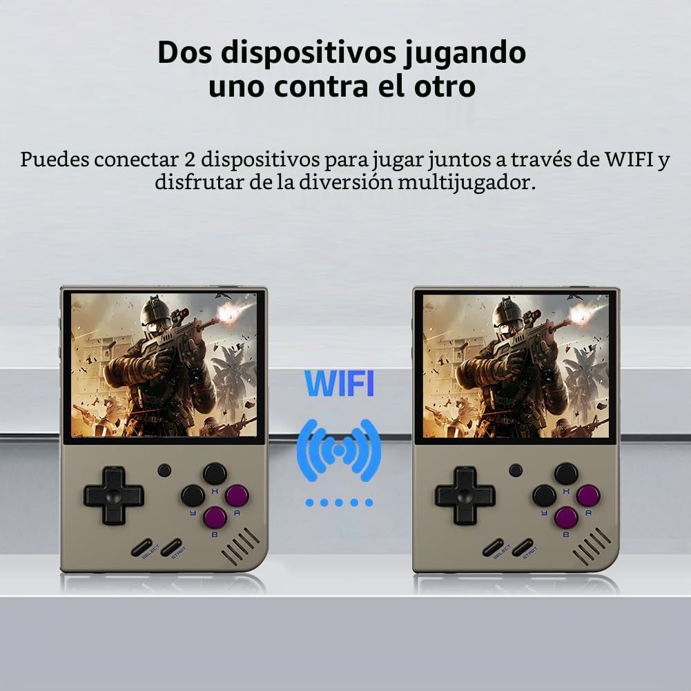Mini Plus - Consola portátil para videojuegos retro con sistema Linux, pantalla IPS de 3,5 pulgadas, consola de juegos recargable, soporte WiFi, 3000 mAh, regalo para niños y adultos