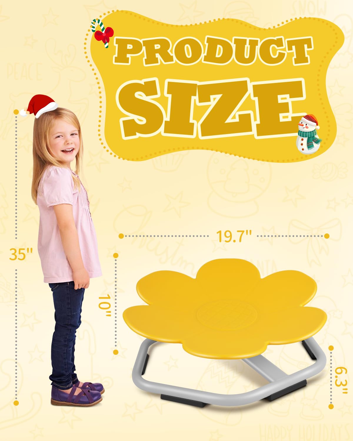 Sensory Spinning Chair, Spin Chair for Kid Autism, Autism Kids Flower Shape Spinning Seat Strong Bearing Force (220 Pounds), Training Body Balance and Coordination, Metal Non-Slip Design