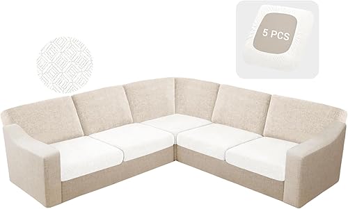 Miniatura 39 de HDCAXKJ Fundas impermeables de cojín para sofá modular, 11 piezas, tela jacquard elástica en forma de L, funda para sofá esquinero, funda trasera,
