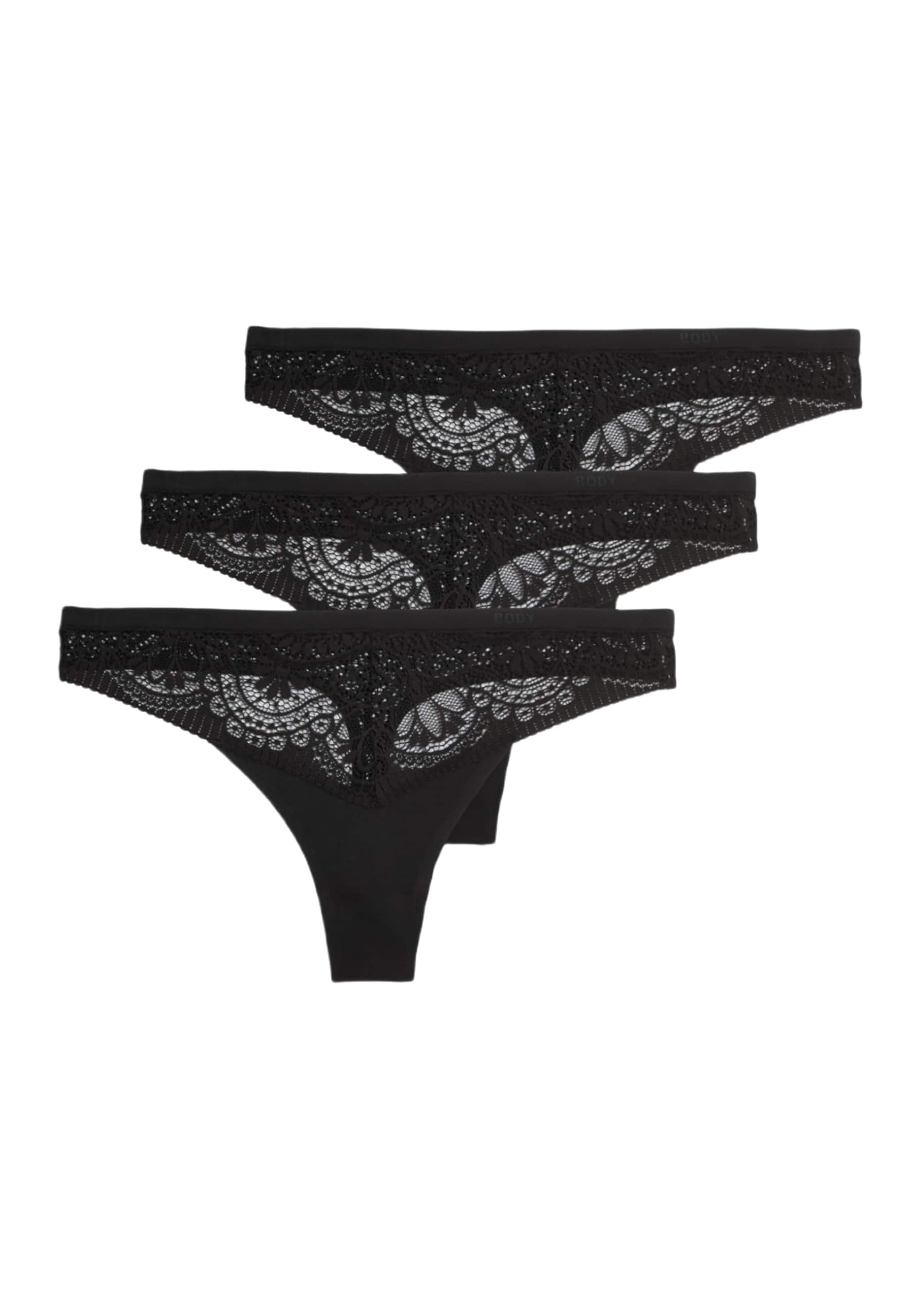 Marks & Spencer Tangas de Encaje Body Soft™ para Mujer Pack de 3, con Elasticidad
