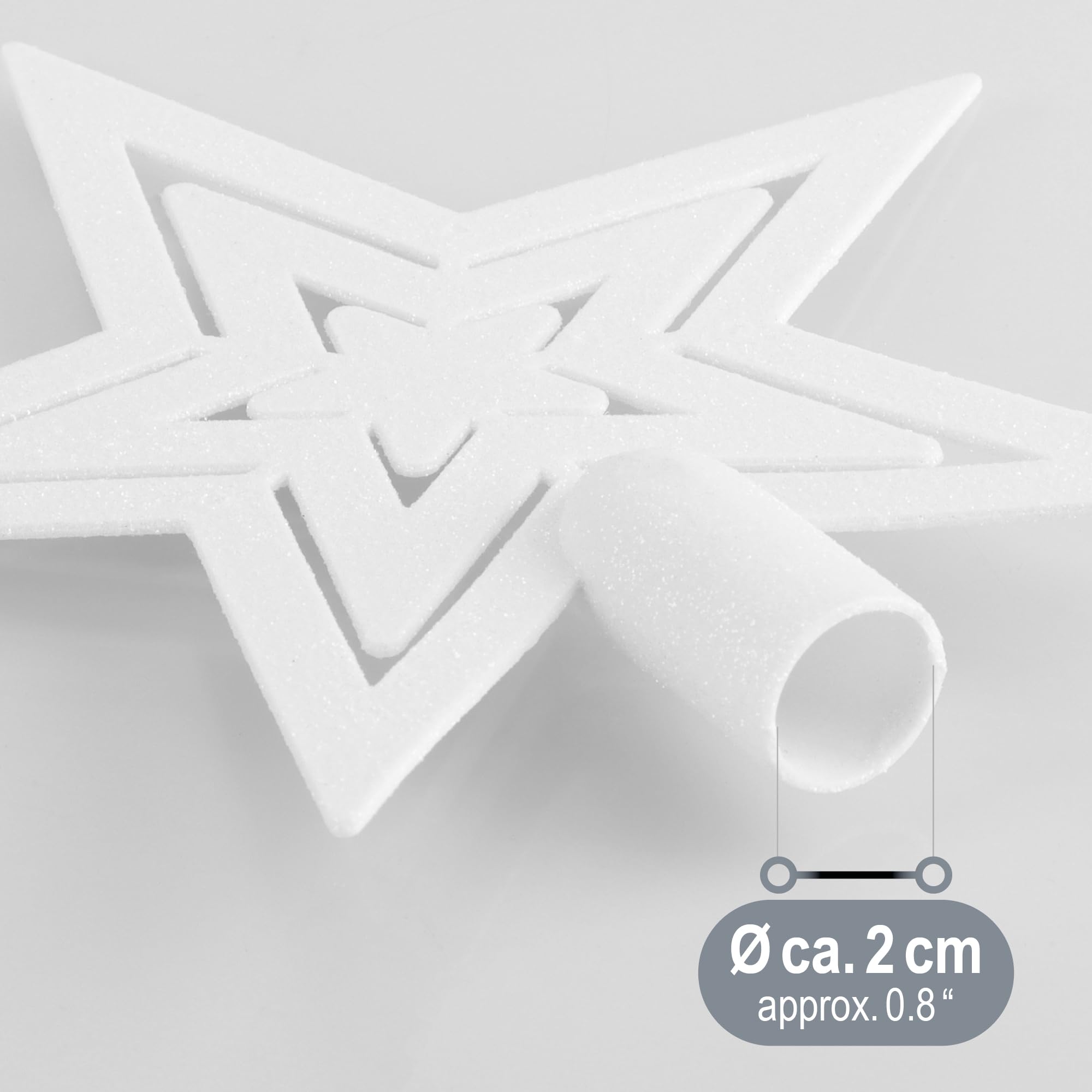COM-FOUR® Adorno de árbol de Navidad con Estrella Brillante - Adorno de Estrella para árbol de Navidad - Adorno de árbol de Navidad para Cualquier Adorno de árbol - Flor de Pascua irrompible