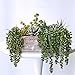 4 pcs Artificial Hanging Succulents Faux Burro's Tail Picks Trailing String of Pearls Succulent Fake Greenery Sprays 13.4