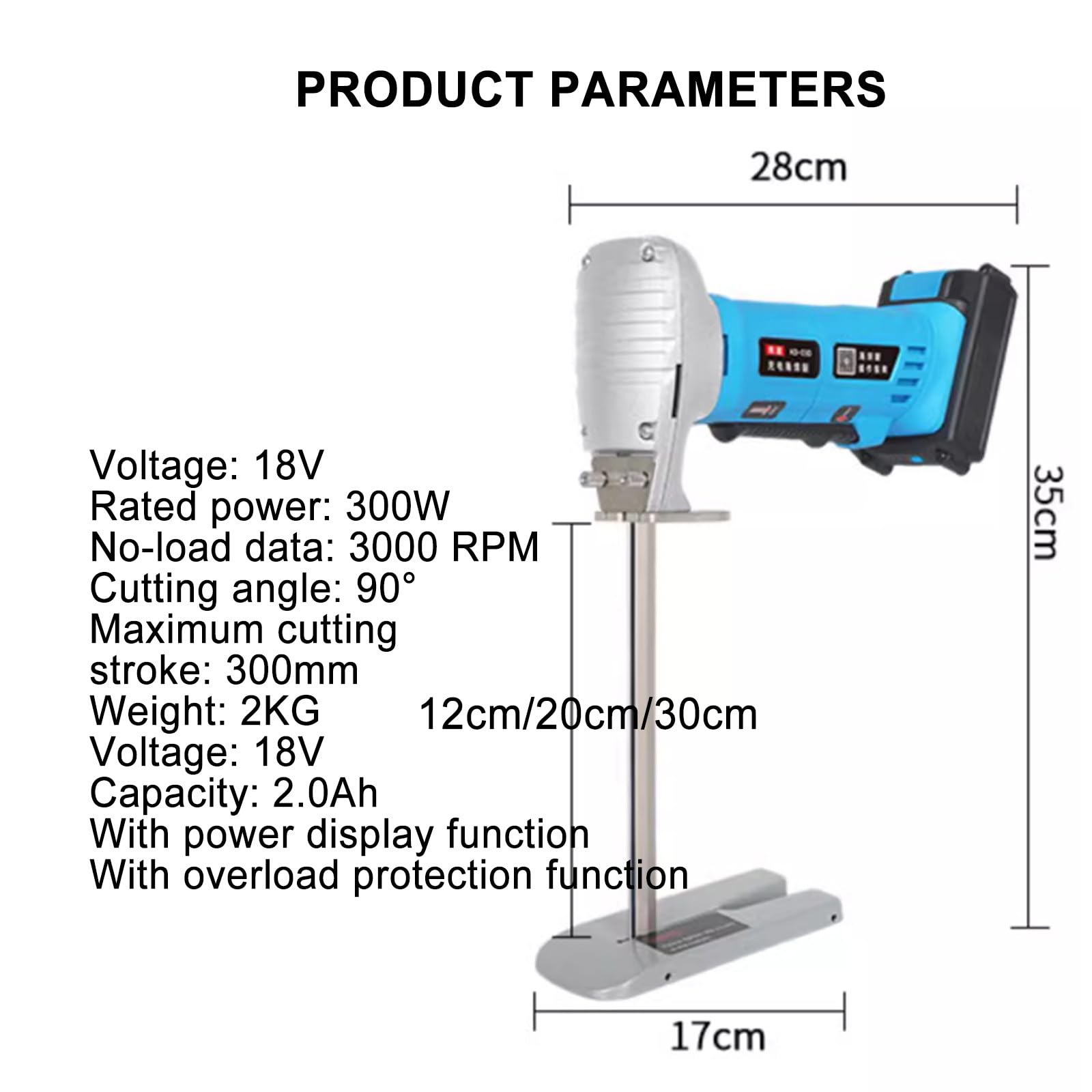 Altezza di Taglio 6"/8"/12" Taglierina per Spugna, Sega da Taglio Alternativa Professionale per Spugna di gommapiuma da 300 W, Tagliatrice elettrica per Schiuma (12cm)