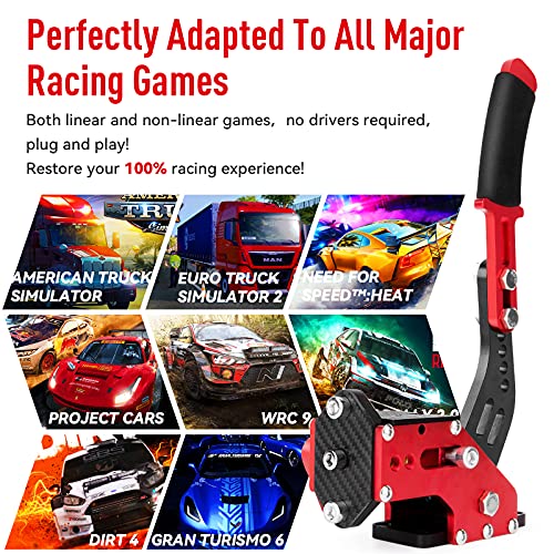 Image of Aikeec 64 Bit Usb Handbrake With Clamp For Pc Windows Sim Racing Games G25 G27 G29 T500 Fanatecosw Dirt Rally With Handle Grip