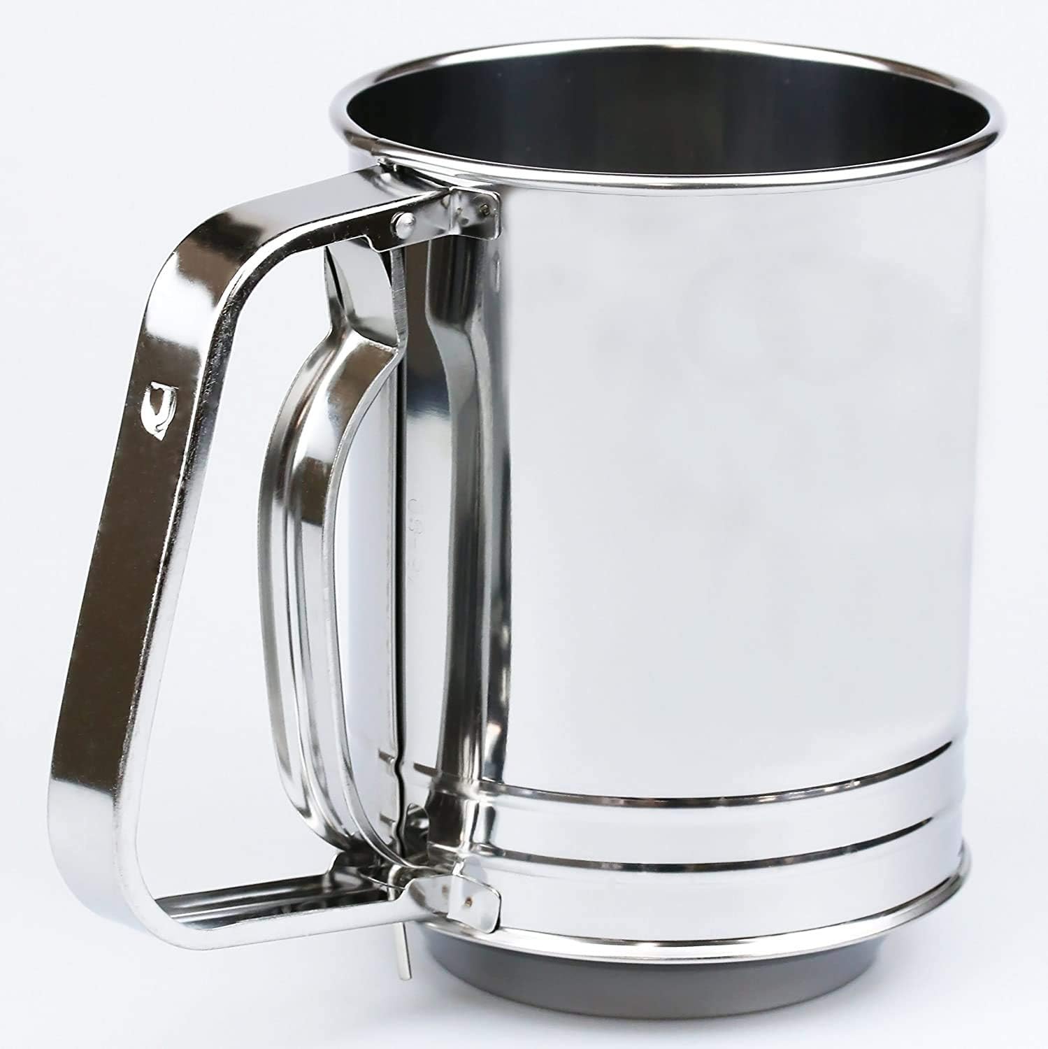 Pearl Metal D-4725 EE Sweets, Stainless Steel, Double Layer Automatic Powder Sifter, L, Made in Japan