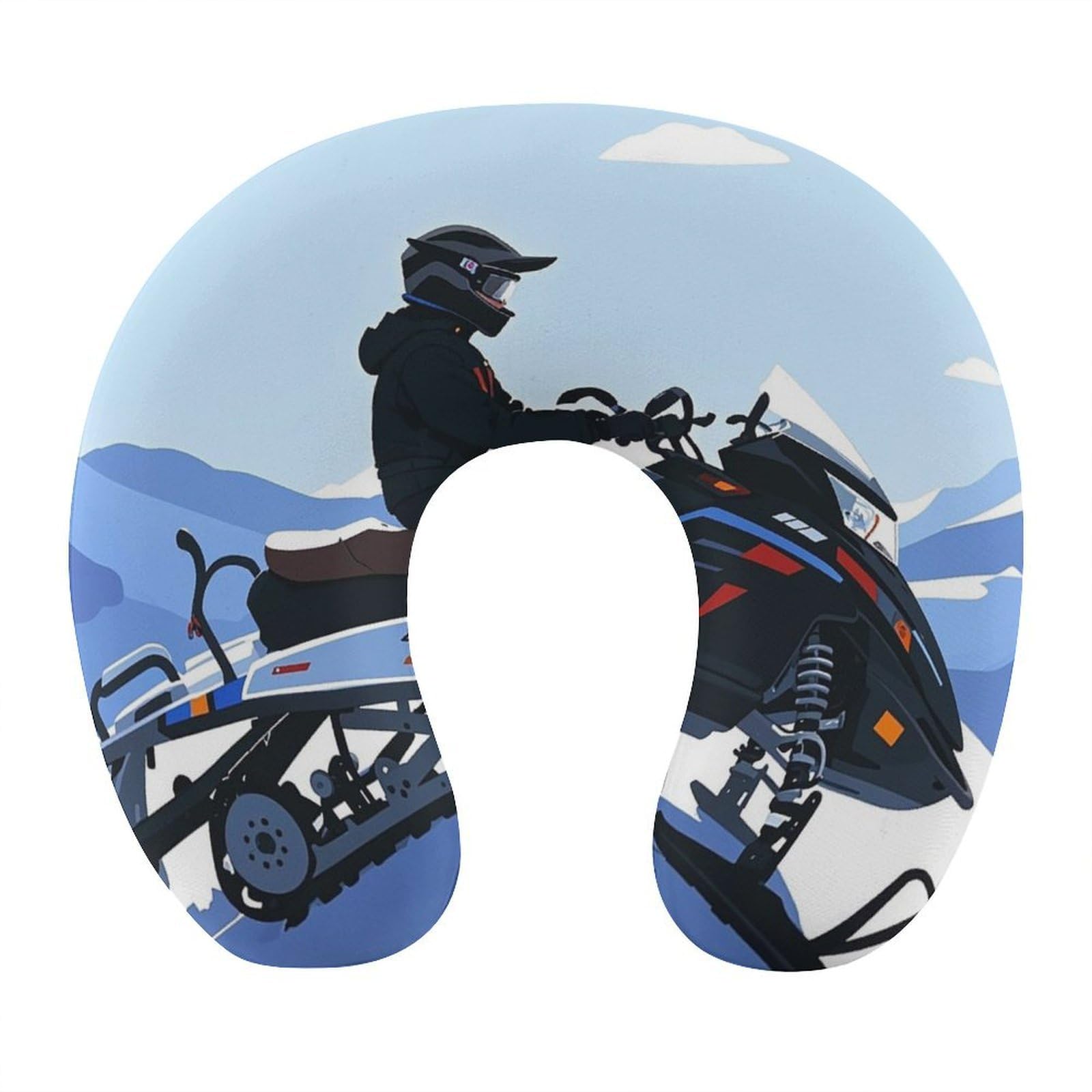 FekiLoot Snowmobile Travel Pillow U Shaped Neck Pillow Comfortable Memory Foam Pillow Portable Soft Headrest Lightweight Neck and Head Support for Planes Trains Self-Driving Cars