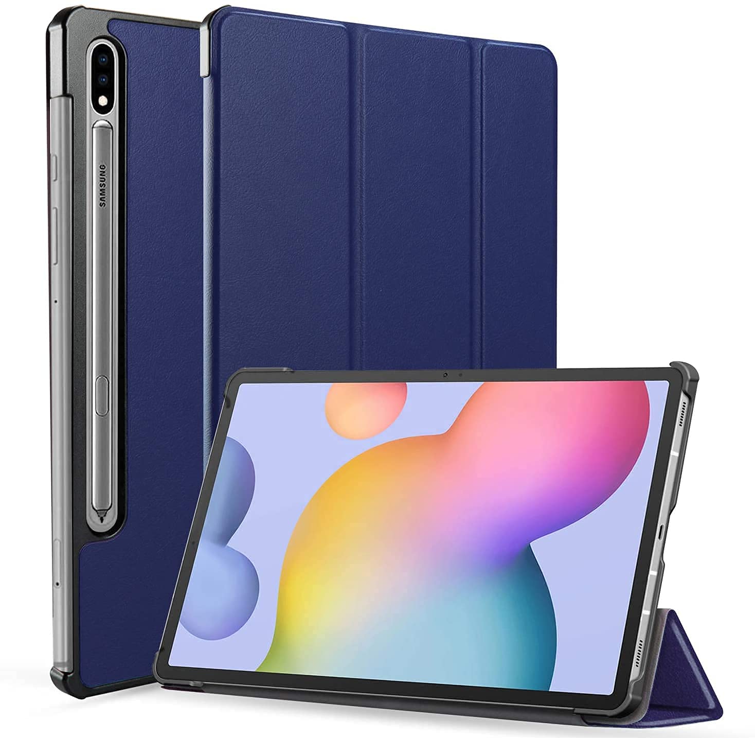 ProElite Smart Trifold Flip case Cover for Samsung Galaxy Tab S8 Ultra 14.6 inch (SM-X900/ X906), Support S Pen Magnetic Attachment [Dark Blue] (B09XB76GT9) Amazon Price History, Amazon Price Tracker