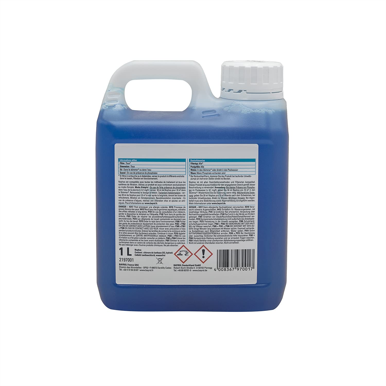 BAYROL NOPHOS Liquide - 1L | Élimine Les Phosphates + 10 Tests HPS OFFERTS 6 en 1