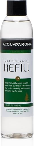 Acqua Aroma Fraser - Recambio de aceite para difusor de varillas de abeto, 6.8 onzas líquidas (6.8 fl oz), contiene aceites esenciales. Aroma