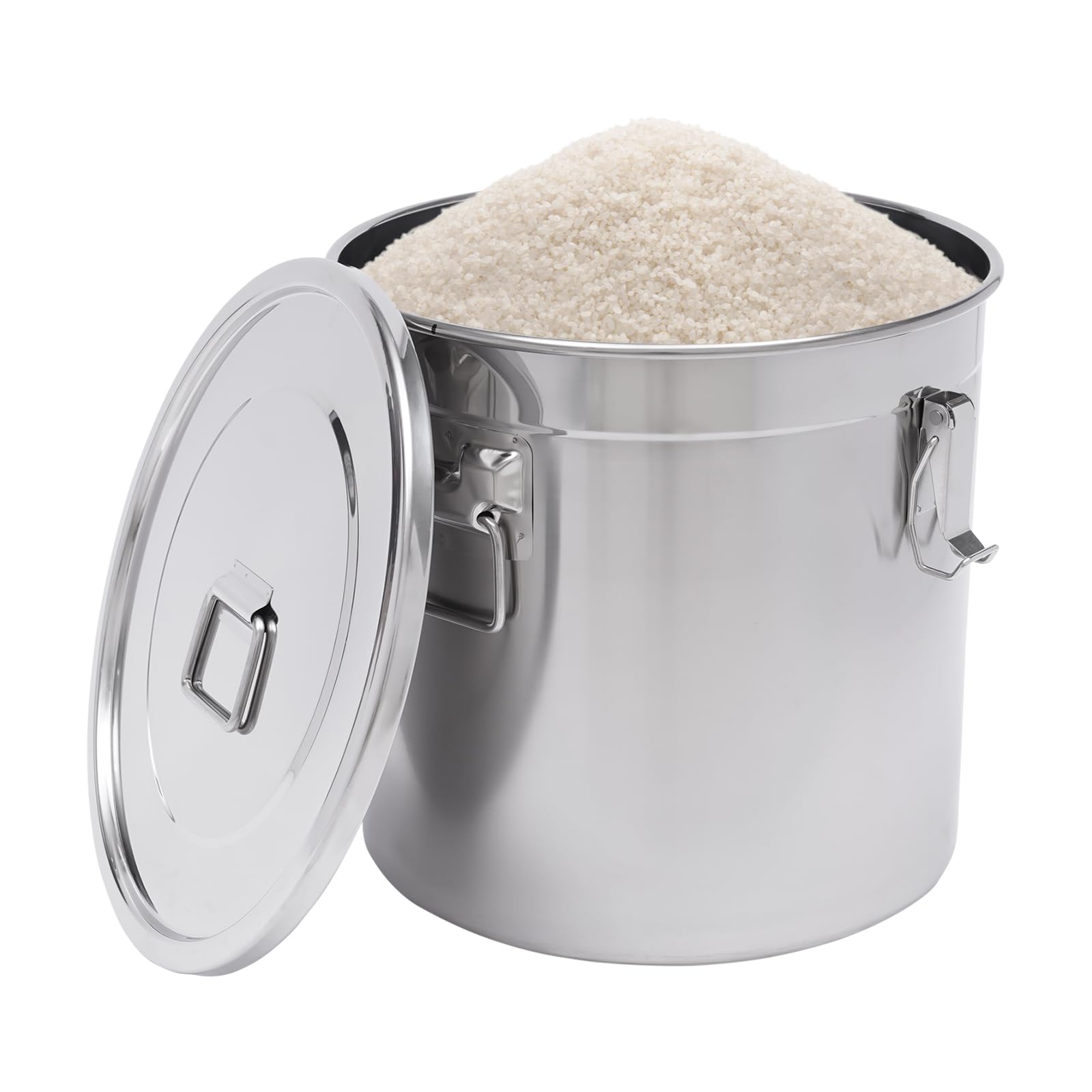 Contenitore Per Alimenti In Acciaio Inox 25kg - Scatola Di Riso Ermetica Con Finestra, Organizza Cucina