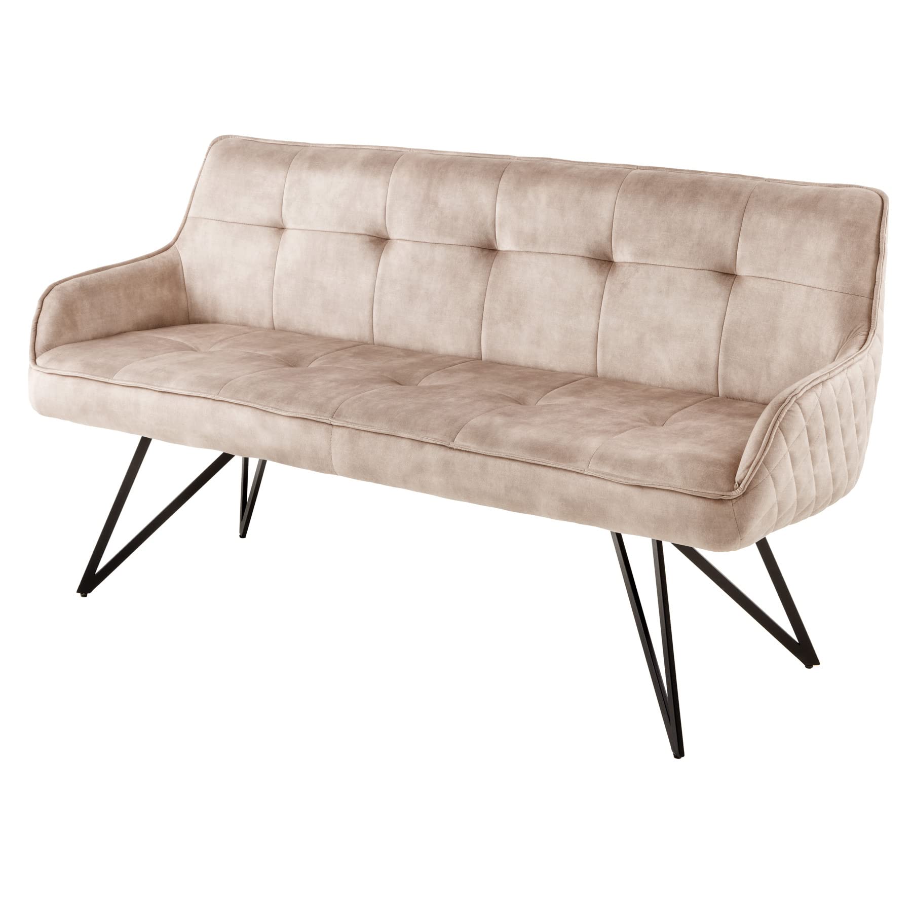 riess-ambiente Sitzbank EUPHORIA 156cm champagner greige / schwarz