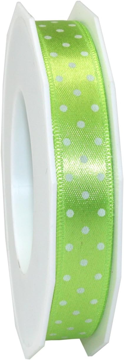 Präsent Printed Satin Ribbon, 15mm-20m, Pistachio