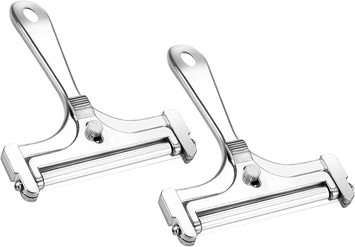 Miniatura 8 de Paquete de 2 rebanadoras de queso de alambre ajustables de acero inoxidable con grosor de acero inoxidable, cortador de queso de repuesto,