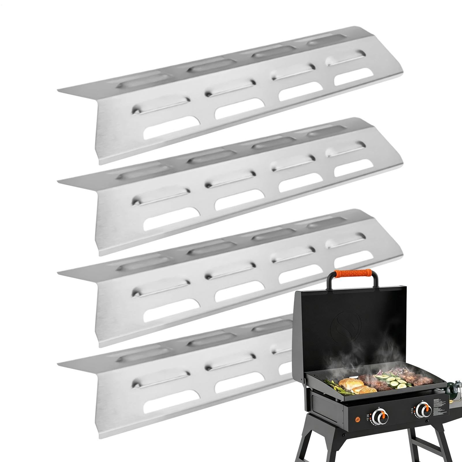 Parafiamma Barbecue 4 Pezzi Universali Protettivi in Acciaio Inossidabile
