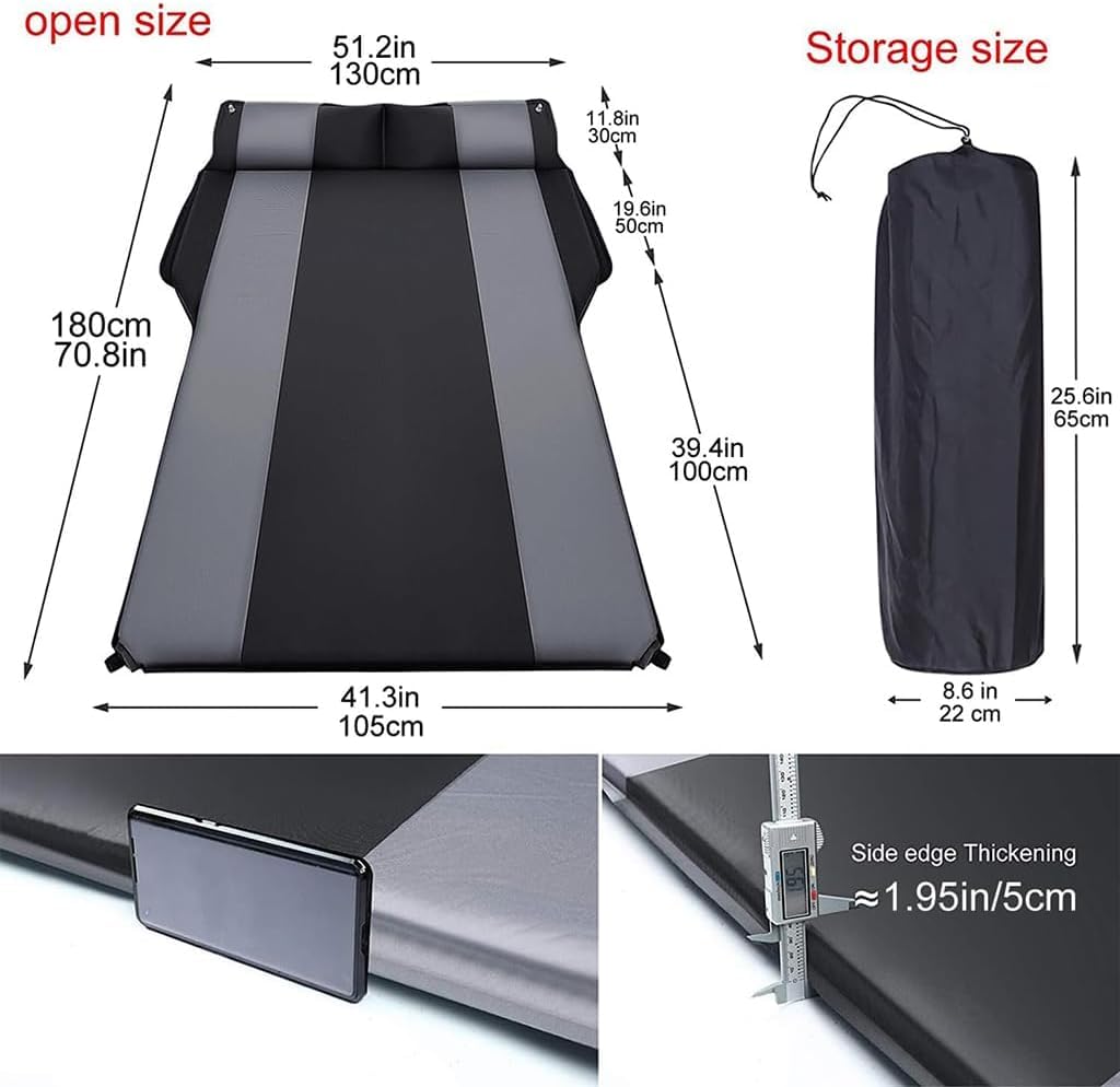 Matelas Gonflable Voiture pour BMW 1 Series F40 4 Door 2019-2023,Voiture Voyage Arrière Siège Matelas Portatif Plein Air Automatique Gonflable Camping Matelas,Black