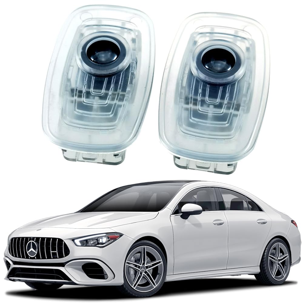 AutoQi Willkommenslicht Für Mercedes CLA C118 X118 CLS C257 E-Klasse C238 A238 LED AMG Projektor Einstiegsbeleuchtung Logo Laser Türlicht, 2 Stk