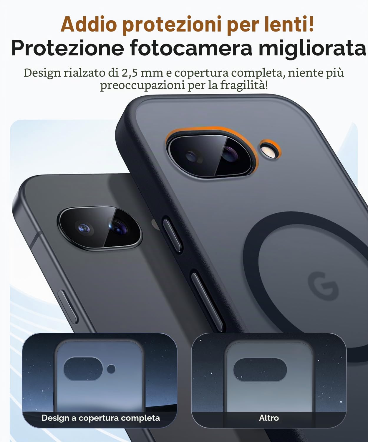 CANSHN Magnetica Cover per Google Pixel 9a (6.3 Pollici), [Protezione Completa Della Fotocamera] Custodia Traslucida Opaca Protettiva Sottile Antiurto,Nero