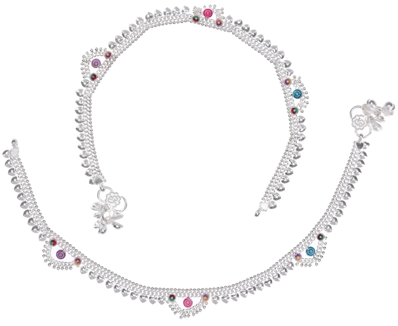 White Metal Silver Plated Payal Anklet for Women & Girls-image-28