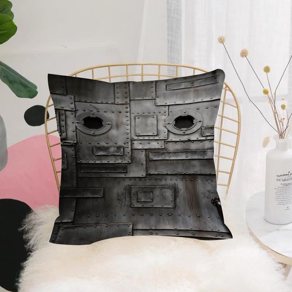 Hyosxw Industrial, Rusty Styled Iron Window Porthol - A6 Cushion Cover,Throw Pillow Case Home Decorative For Living Room Bedroom Sofa Chair 18X18 Inch,Industrial, Rusty Styled Iron Window Porthole Grunge Scratched Steel Factory I,Pillowcase 45X45cm