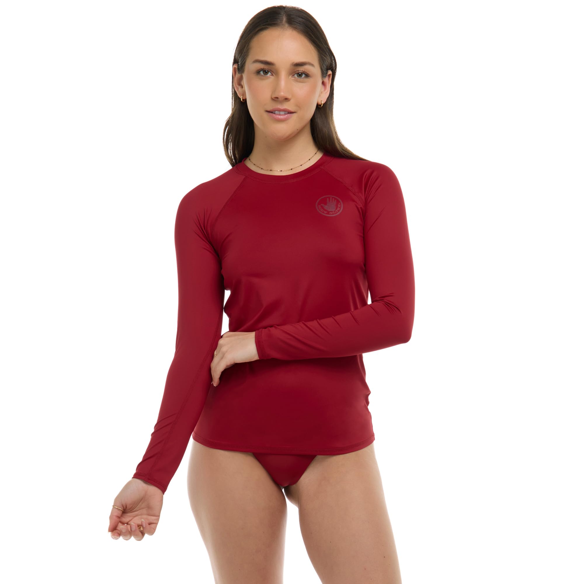Body Glove Womens Smoothies Sleek Solid Long Sleeve Rashguard with UPF 50+