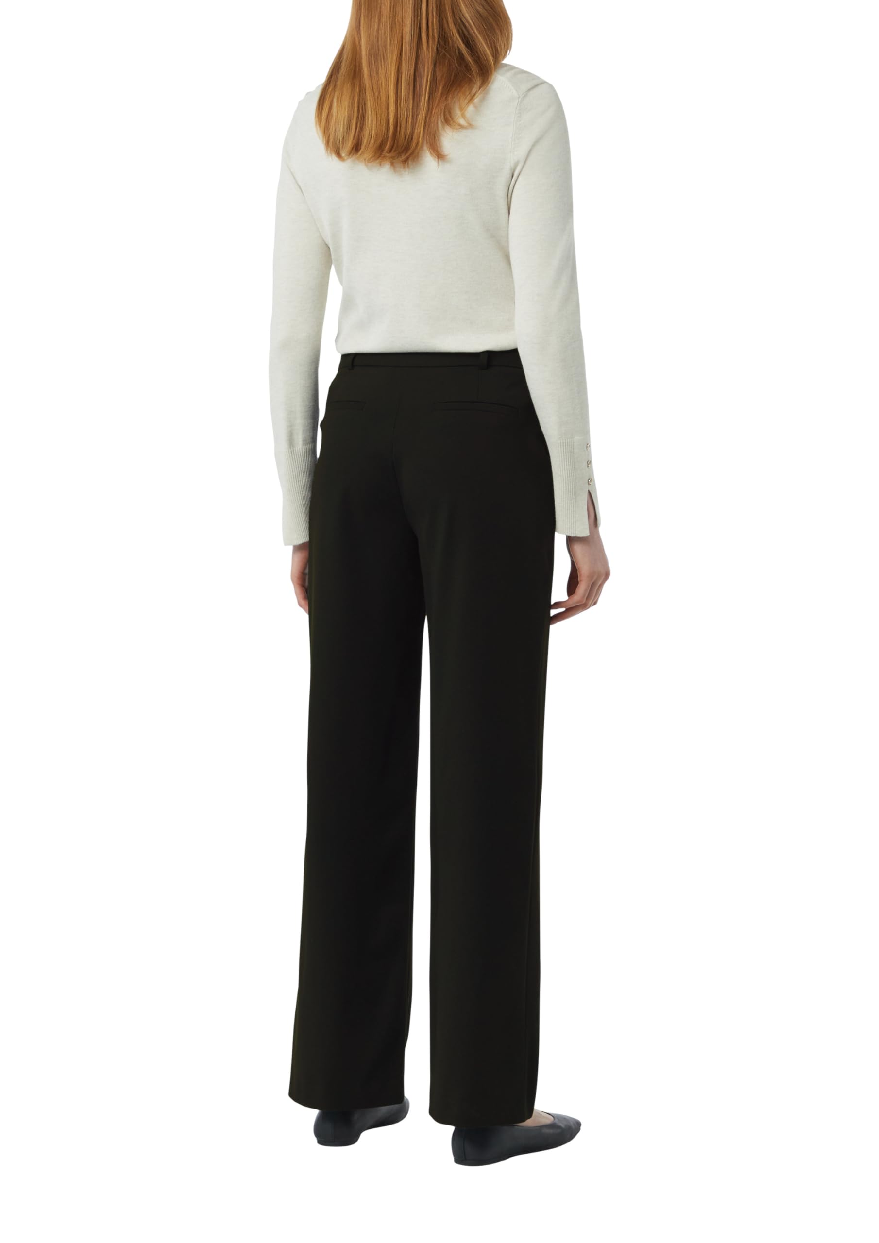 Comma Damen Hose Marlenehose aus Elastischem Viskosemix mit Eingrifftaschen