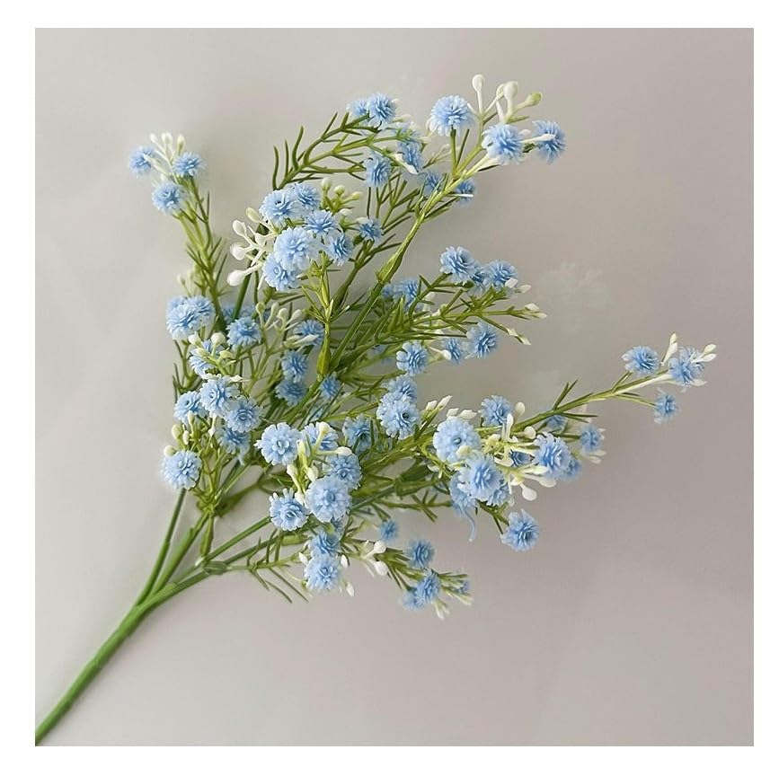 SPHINX Artificial Gypsophila Baby’s Breath Flower Bunch–Approx 35 cm Gypso Artificial Flowers for Home, Office, Wedding, Festivals, Christmas, Diwali, Parties, Table Centerpieces & Gifting- (2, Baby Blue)